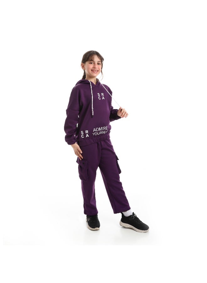 Caesar Girls' winter tracksuit with a fur-trimmed back - Image 4